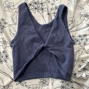 Blue twisted tank top size small